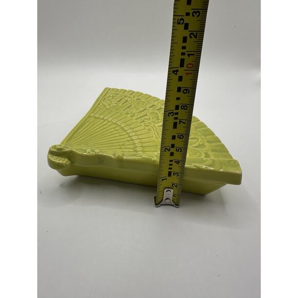 Kay Finch Mid Century Ceramic Green Asian Fan Box CA Made 1935-1963 - Picture 6 of 8